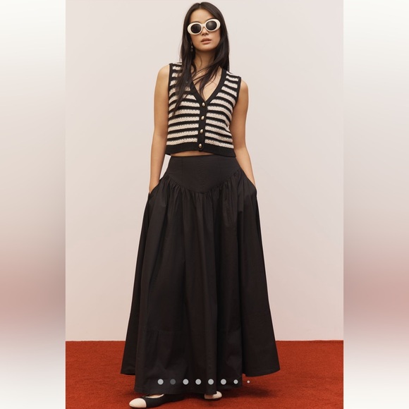 Anthropologie Maeve Drop Waist A line Maxi skirt - Picture 3 of 10